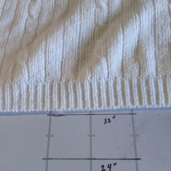 Vintage Alfred Dunner Sweater Womens L White Floral Embroidered Cottage Knit - Picture 7 of 8